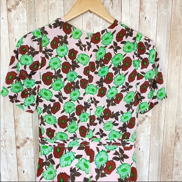 Sandro Antropique Floral Print Silk Dress EU 36 - Picture 5 of 11
